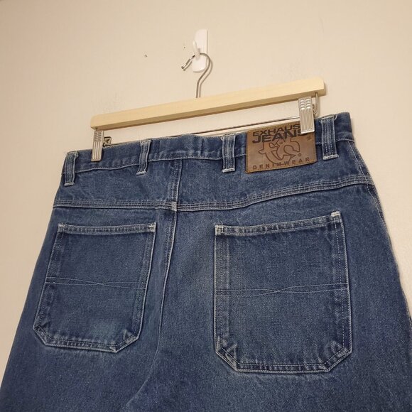 Y2k Exhaust baggy denim blue jeans size 34 - Picture 3 of 8